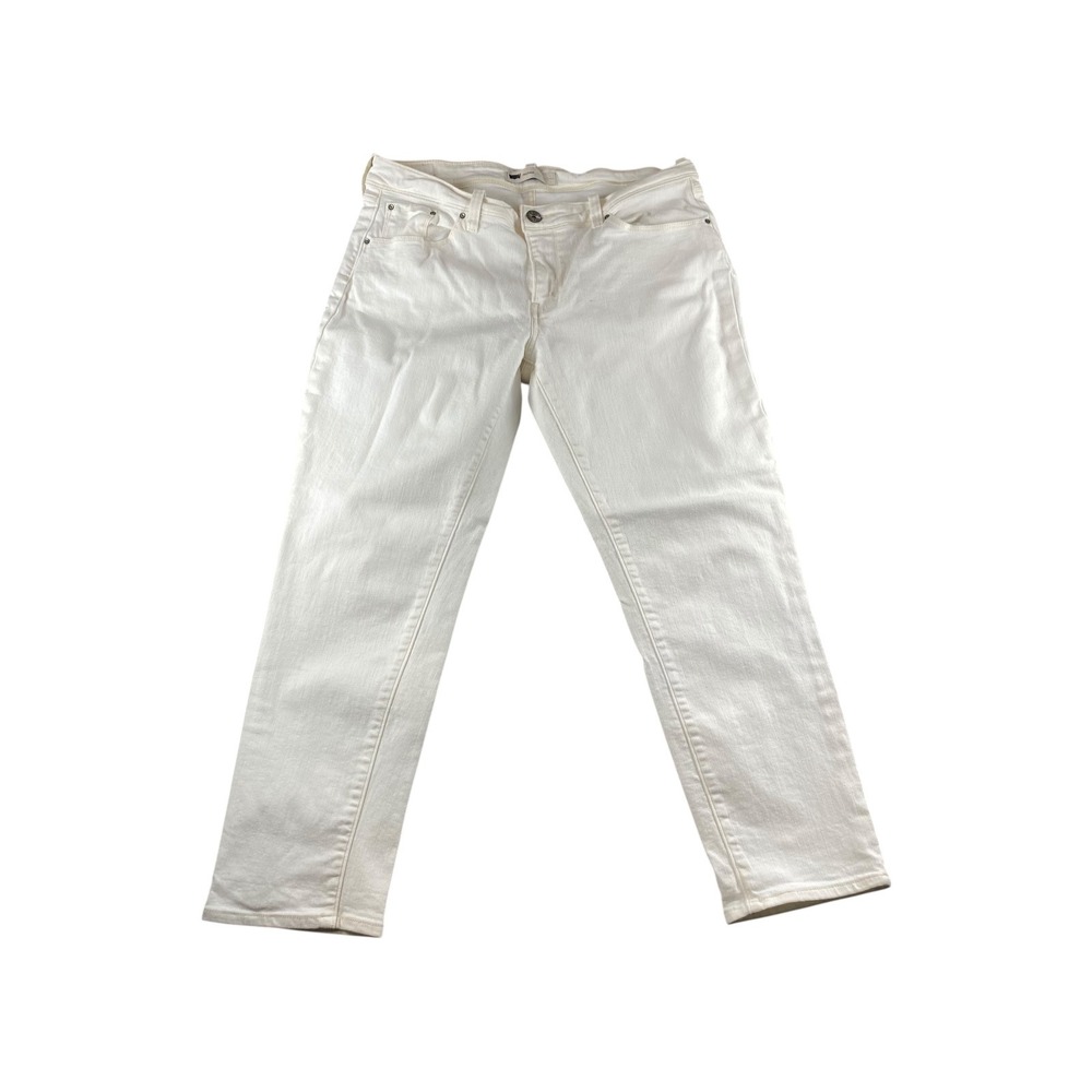 Levis Boyfriend Jeans Womens 31 White‎ Mid Rise Straight Leg Denim Pants